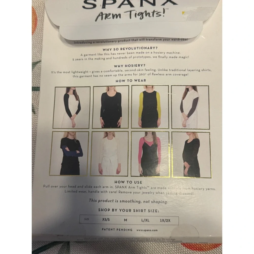Spanx Arm Tights Port Navy Blue Seamless Smoothing Layering Top L/XL NEW - Picture 4 of 6